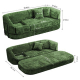 3 Seater Sofa With Built In Pet Bed Nook, Curved Design And 2 Throw Pillows