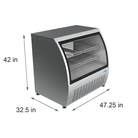 47 in. Deli Display Refrigerator - 18 Cu Ft. RD18C-SS.