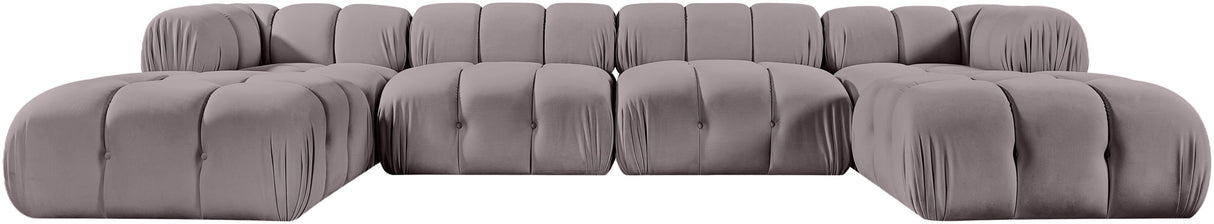 Orin - Velvet 6 Piece Modular Double Chaise Sectional