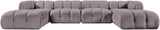 Orin - Velvet 6 Piece Modular Double Chaise Sectional