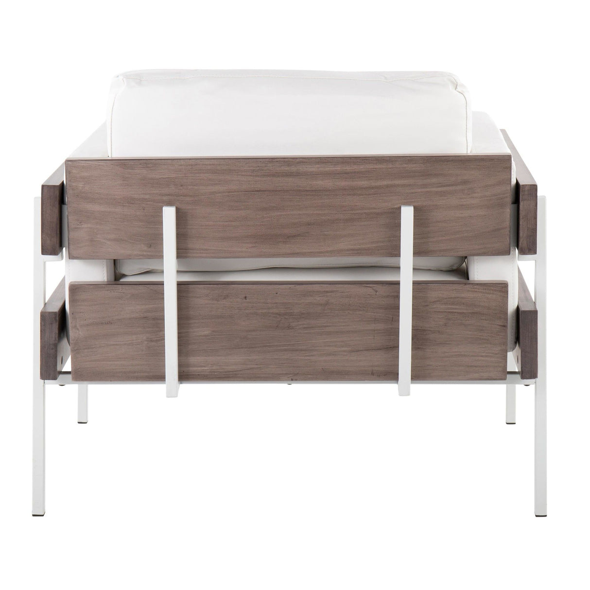 Kari - Farmhouse Accent Chair - White Metal, Gray Wood
