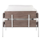 Kari - Farmhouse Accent Chair - White Metal, Gray Wood