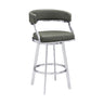 Saturn - Bar Height Bar Stool - Brushed Stainless Steel