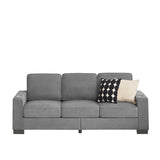 Modern Snowfleece Fabric 3 Seater Sofa With Cup Holder