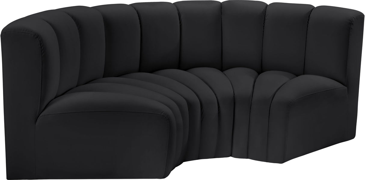 Arc - Faux Leather 3 Piece Modular U-Shaped Sofa