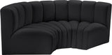 Arc - Faux Leather 3 Piece Modular U-Shaped Sofa