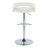 Grotto - Upholstered Adjustable Barstool - Chrome Metal Base