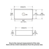 Kitchen Sink Workstation 33" Single Bowl Sink With Work Surface - White