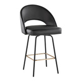 Renee - Upholstered Fixed-Height Counter Stool (Set of 2) - Black Metal