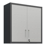 Metal Wall Mounted Tool Storage Cabinet With 2 Locking Doors, Adjustable Shelf, And Drawer