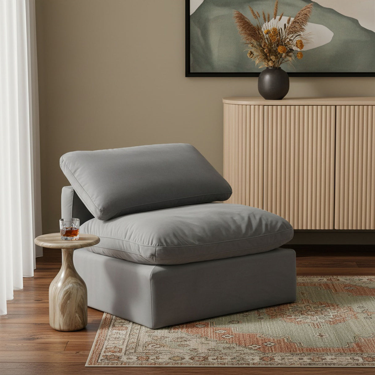 Indulge - Velvet Armless Chair