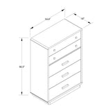 Valencia - 5 Drawer Dresser - White / Gray