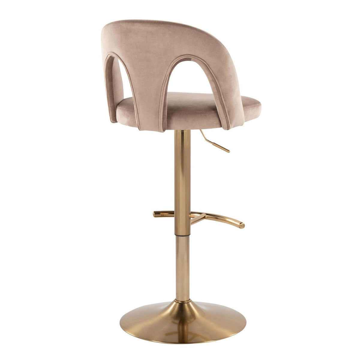 Ava - Upholstered Adjustable Barstool (Set of 2) - Gold Base