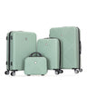 4 Piece Lightweight Suitcase, Makeup Box, Aircraft Wheels