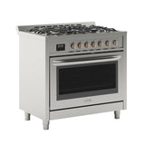 36 in. Stainless Steel Professional Gas range with Legs, KM-FR36GL-SS.