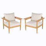 Terassi - Outdoor Lounge Chair (Set of 2) With Cushions - Beige / Light Teak