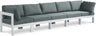Nizuc - Outdoor Patio 5 Seat Modular Sofa With White Frame