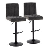 Hannah - Adjustable Barstool With Rounded T Footrest (Set of 2) - Black Metal