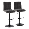 Hannah - Adjustable Barstool With Rounded T Footrest (Set of 2) - Black Metal