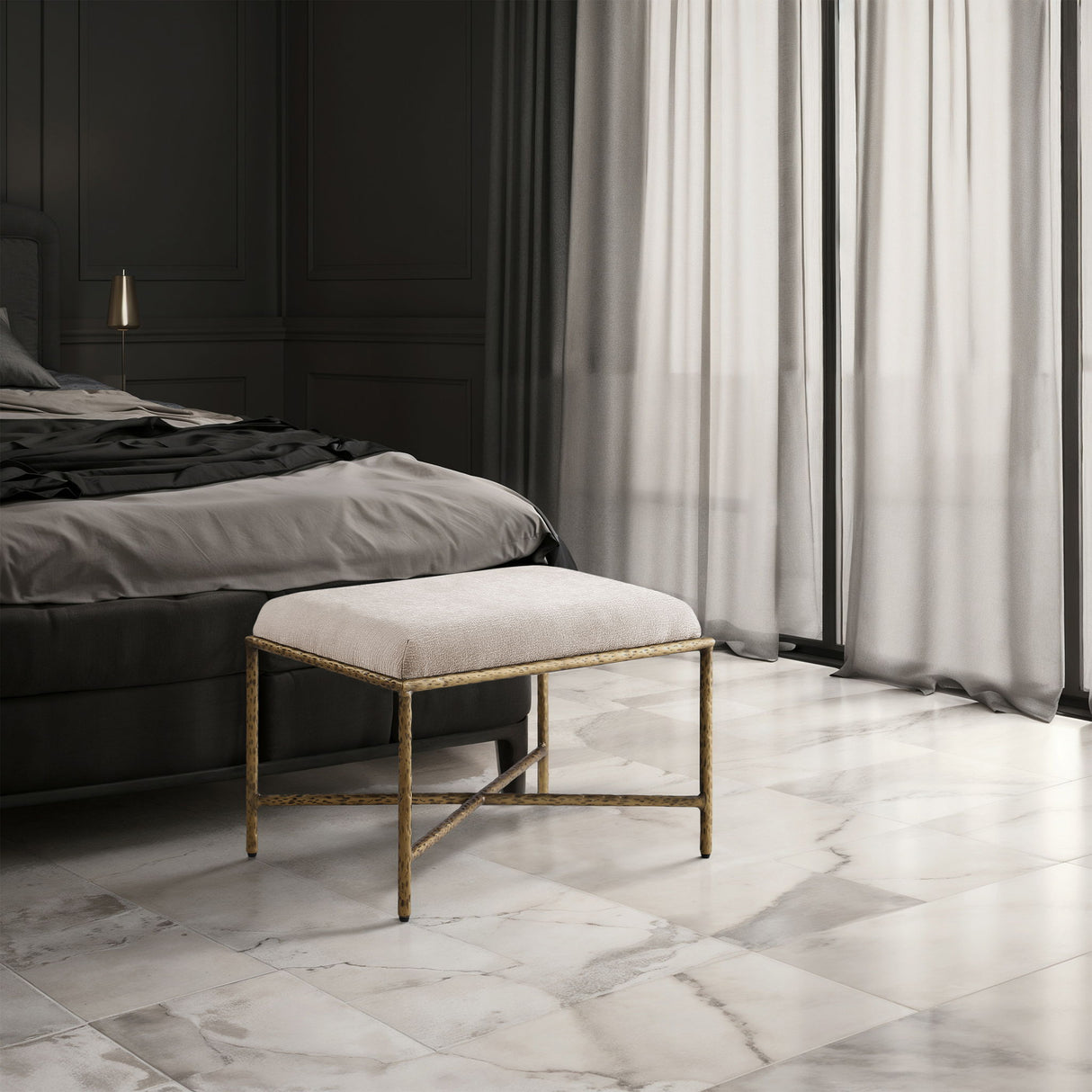 Valley - Bench With Gold Frame