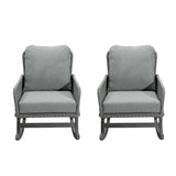 Contemporary Minimalist Wicker Rocking Chair With Soft Cushions And Durable Wooden Frame