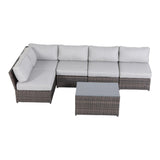 Comfortable Modern Patio Rattan Sectional Set With Cushions