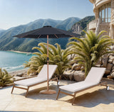 Fiji - Aluminum Patio Umbrella With Round Teak Base