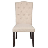 Gerardo - Side Chair Set of 2) - Beige Linen & Weathered Espresso