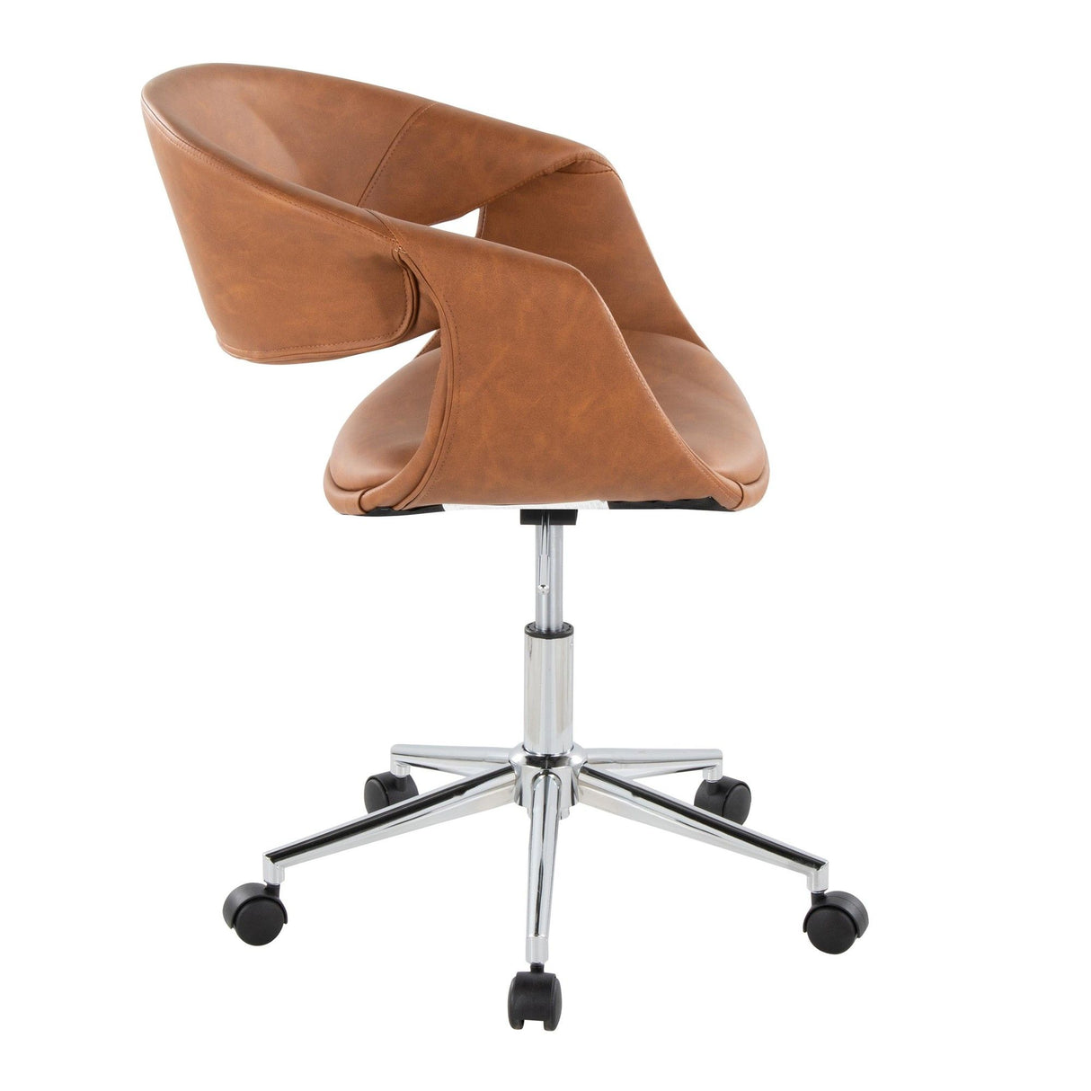 Curvo - Upholstered 5-Star Task Chair - Chrome Metal Base