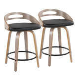 Cassis - Modern Fixed-Height Swivel Counter Stool With Light Gray Frame (Set of 2)