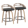 Cassis - Modern Fixed-Height Swivel Counter Stool With Light Gray Frame (Set of 2)