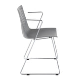 Matcha - Contemporary Chair (Set of 2) - Chrome And Gray