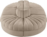 Rummi - Oval Velvet Performance Fabric Upholstered 6 Piece Modular Sectional
