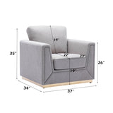 Valin - 3 Piece Living Room Set Meeting Room And Small Apartment Sofa Loveseat Chair - Gray