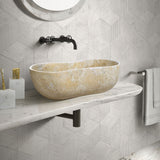 Bathroom Vessel Sink With Wavy Design