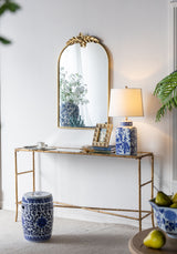 Arched Wall Mirror With Metal Frame, Wall Mirror For Living Room