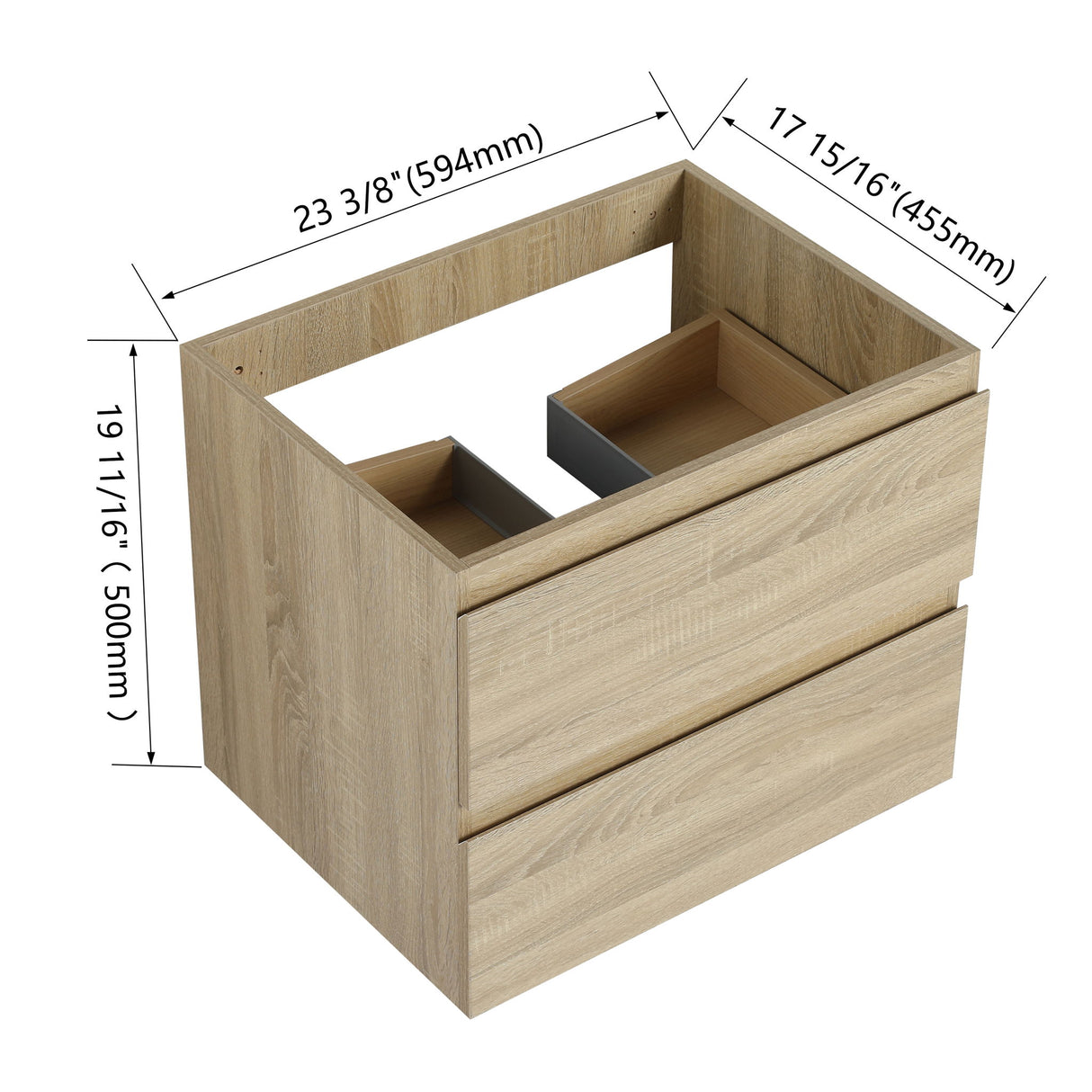 Wall Mounted Bathroom Vanity Cabinet, Soft Close Drawers (Vanity Only)