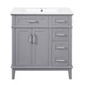 Modern Bathroom Vanity With Sink, Storage Cabinet, Soft Close Doors, Deep & Standard Drawers