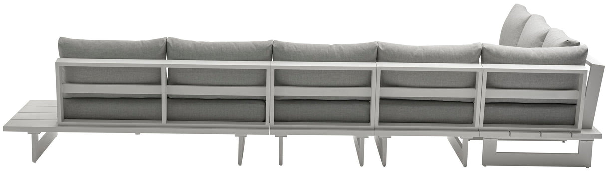 Maldives - 5 Piece Water Resistant Outdoor Patio Modular Sectional With White Base