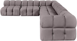 Orin - Velvet 6 Piece Modular L-Shaped Sectional