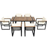 7 Pieces Outdoor Dining Set Patio Dining Table And Chair Set With And Removable Cushions For Patio