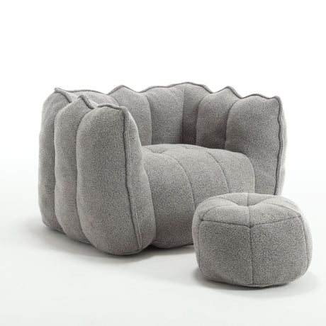 Soft Chenille Bean Bag Chair With High Resilient Foam