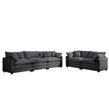Elegant Corduroy Oversized Sectional Sofa Set With Deep Seats And Flexible Layout
