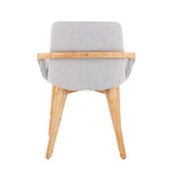 Cosmo - Mid-Century Chair - Natural Bamboo And Light Gray Noise Fabric
