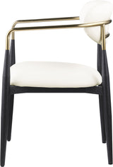Ronda - Vegan Leather Upholstered Dining Arm Chair - Black Legs