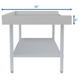 30" x 60" 16-Gauge Stainless Steel Equipment Stand with Galvanized Undershelf, EQT-163060.