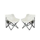 2 Pieces Outdoor Camping Chairs Folding / Portable, Comfortable Seating, Durable Steel Fram