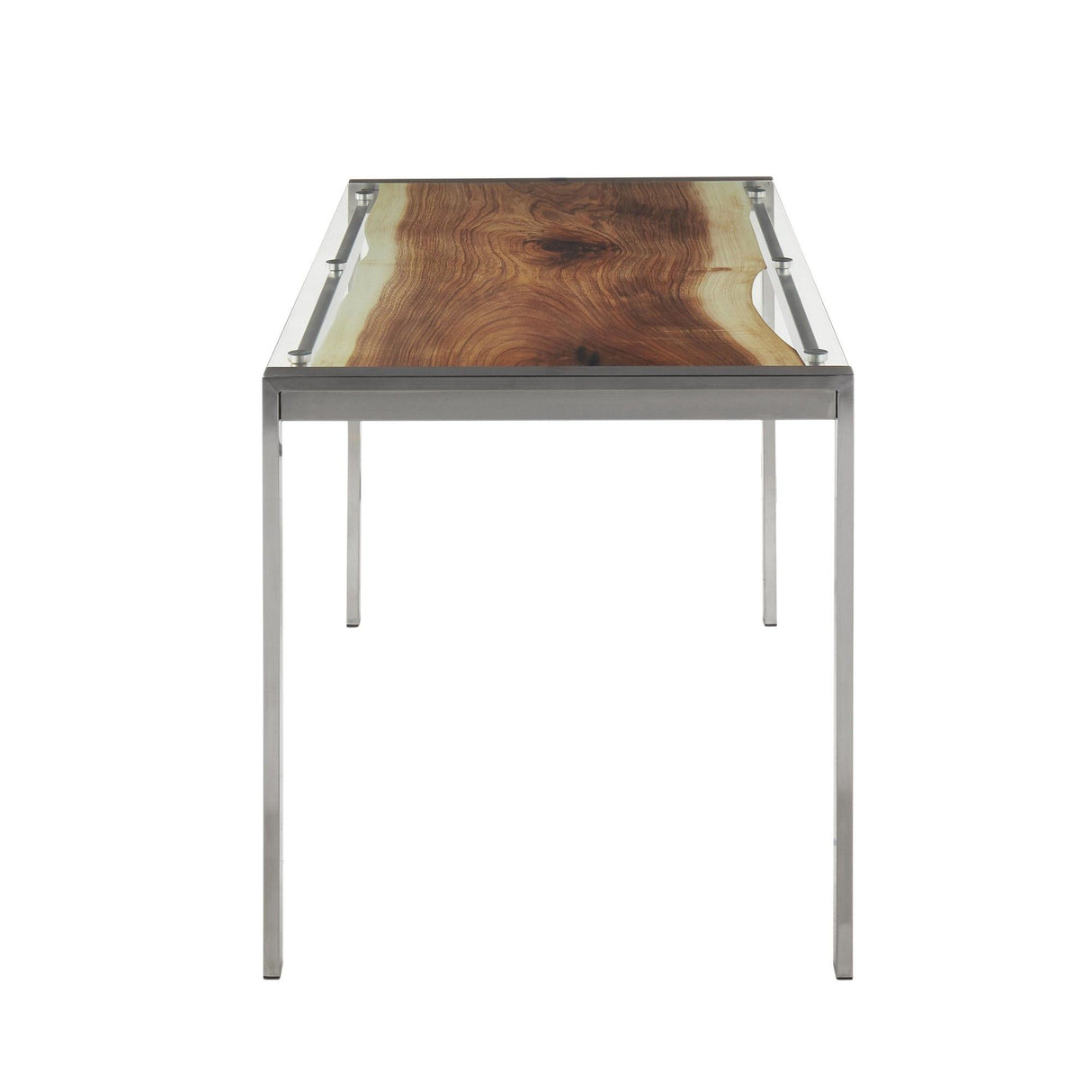 Live Edge - Contemporary Table - Printed Glass Top