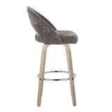 Renee - Upholstered Fixed-Height Barstool (Set of 2) - Whitewashed Wood