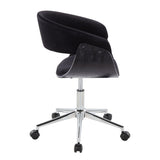 Vintage Mod - Office Chair - Black Velvet